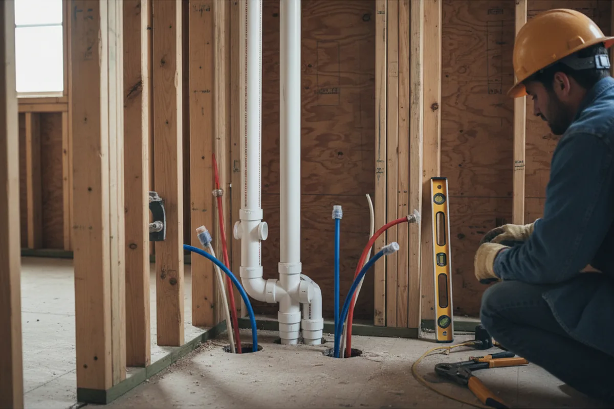 Drain and supply rough-in during Drain Cleaning in Littleton